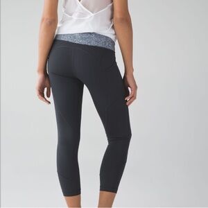 Lululemon All The Right Places Crop II size 4 black/light green